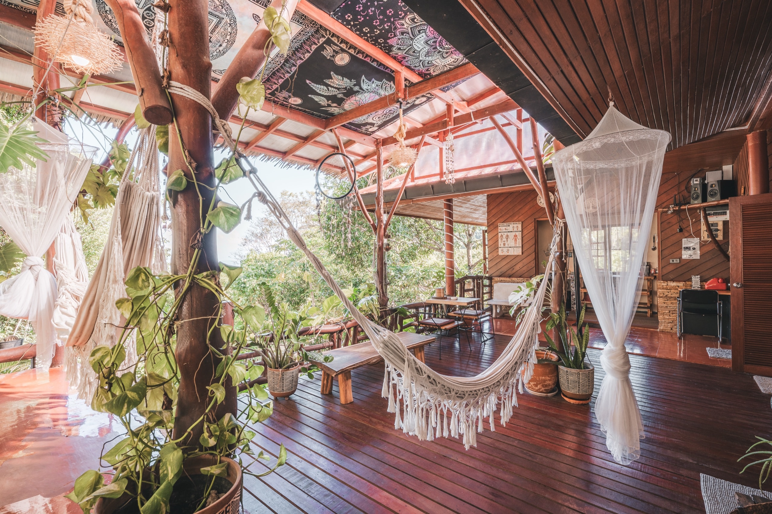 The terrace at Slow Down Homestay, Tanote Bay